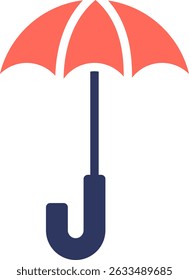 Ilustração do vetor de cor do glifo do ícone de guarda-chuva