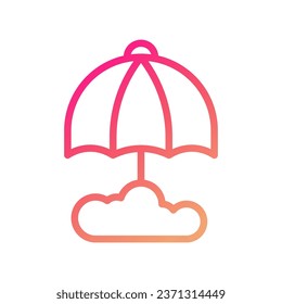 Umbrella icon gradient pink yellow summer beach illustration vector element and symbol perfect.