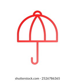 Regenschirm Symbol Farbverlauf rot Sommer Strand Symbol Illustration Vektor Element Symbol perfekt.