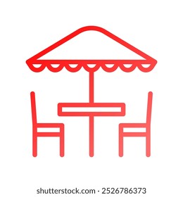 Umbrella icon gradient red summer beach symbol illustration vector element symbol perfect.