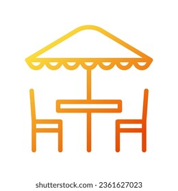Umbrella icon gradient yellow orange illustration vector element and symbol perfect.