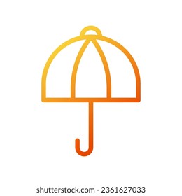 Icono del paraguas gradiente de la ilustración naranja amarillo elemento vector y símbolo perfecto.