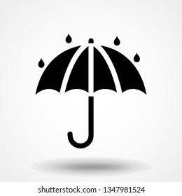 Umbrella icon. Graphic sign umbrella. Gray symbol umbrella isolated on white background. Stock vector illustration
