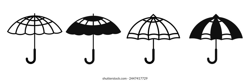 Umbrella icon illustration on white background. Umbrella icon set for business. Stock vector