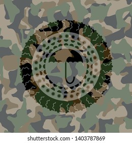 umbrella icon inside camo emblem