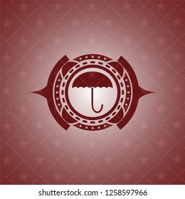 umbrella icon inside red icon or emblem