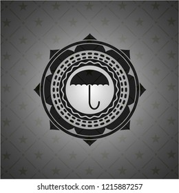 umbrella icon inside retro style black emblem