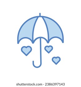 Umbrella icon isolate white background vector stock illustration.