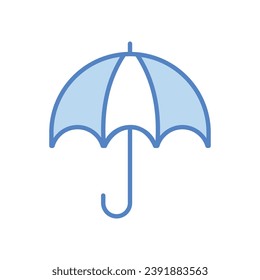 Umbrella icon isolate white background vector stock illustration.