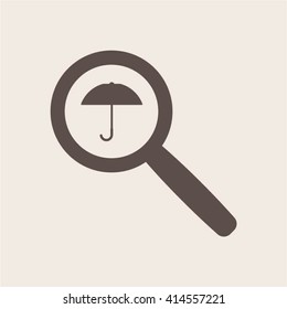 umbrella  icon,  isolated. Flat  design.