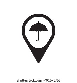 Umbrella    icon,  isolated. Flat  design.