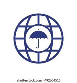 Umbrella   icon,  isolated. Flat  design.