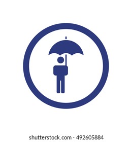 Umbrella    icon,  isolated. Flat  design.
