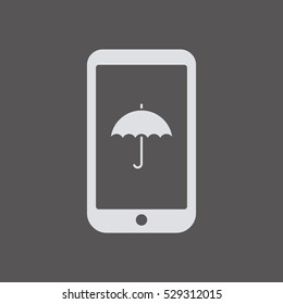 Umbrella  icon,  isolated. Flat  design.