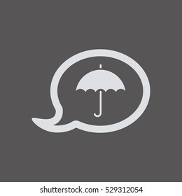 Umbrella  icon,  isolated. Flat  design.