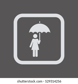 Umbrella  icon,  isolated. Flat  design.