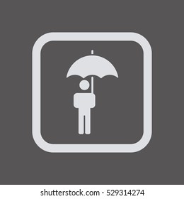 Umbrella  icon,  isolated. Flat  design.