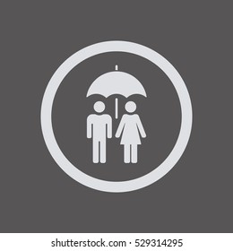Umbrella  icon,  isolated. Flat  design.