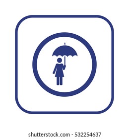 Umbrella  icon,  isolated. Flat  design.