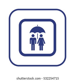 Umbrella  icon,  isolated. Flat  design.