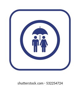 Umbrella  icon,  isolated. Flat  design.