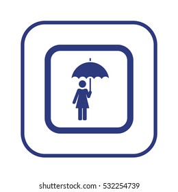 Umbrella  icon,  isolated. Flat  design.