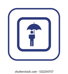 Umbrella  icon,  isolated. Flat  design.