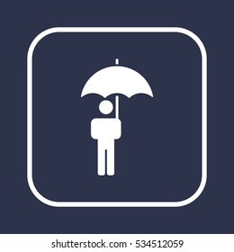 Umbrella  icon,  isolated. Flat  design.