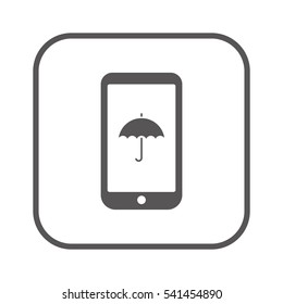 Umbrella  icon,  isolated. Flat  design.