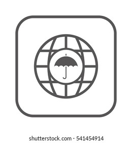 Umbrella  icon,  isolated. Flat  design.