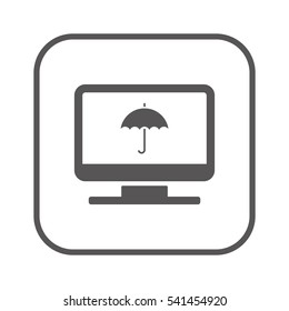 Umbrella  icon,  isolated. Flat  design.