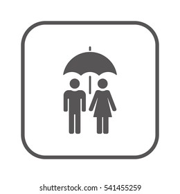 Umbrella  icon,  isolated. Flat  design.