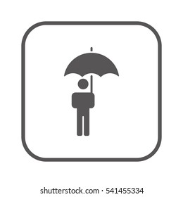 Umbrella  icon,  isolated. Flat  design.