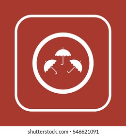 Umbrella  icon,  isolated. Flat  design.