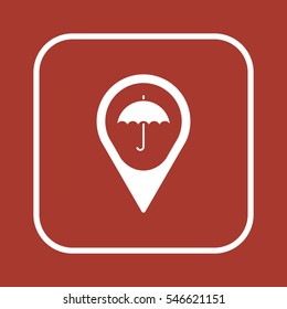 Umbrella  icon,  isolated. Flat  design.