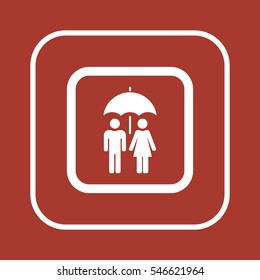 Umbrella  icon,  isolated. Flat  design.