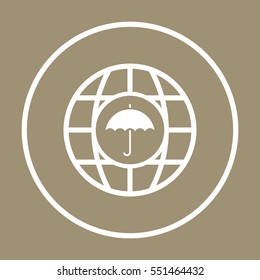 Umbrella  icon,  isolated. Flat  design.