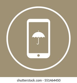 Umbrella  icon,  isolated. Flat  design.