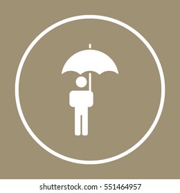 Umbrella  icon,  isolated. Flat  design.