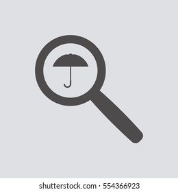 Umbrella    icon, isolated. Flat  design. 