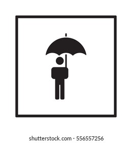 Umbrella  icon,  isolated. Flat  design.