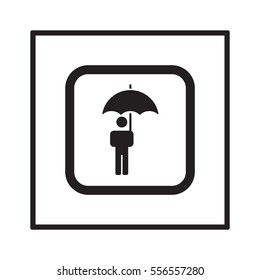 Umbrella  icon,  isolated. Flat  design.