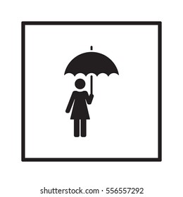 Umbrella  icon,  isolated. Flat  design.