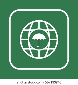 Umbrella  icon,  isolated. Flat  design.
