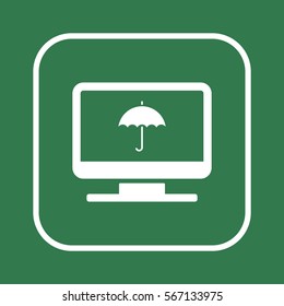 Umbrella  icon,  isolated. Flat  design.