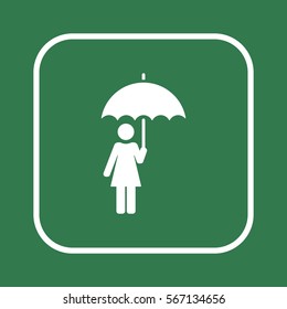 Umbrella  icon,  isolated. Flat  design.