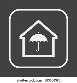 Umbrella  icon,  isolated. Flat  design.