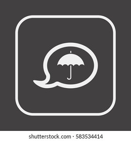 Umbrella  icon,  isolated. Flat  design.