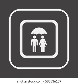 Umbrella  icon,  isolated. Flat  design.