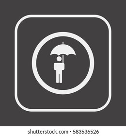 Umbrella  icon,  isolated. Flat  design.